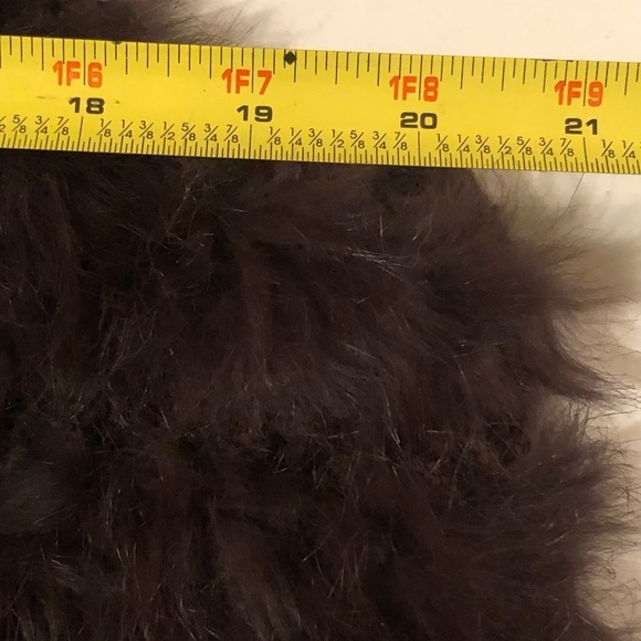 Kathrine Banlay size XL brown updated rabbit fur & knit vest  hook & eye closure - Picture 2 of 12